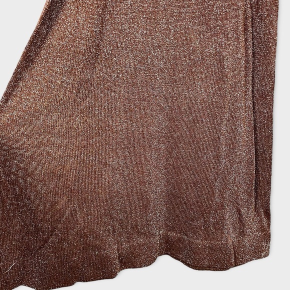 Vintage Wenjilli Maxi Dress 11/12 70s Metallic Knit Glam Regency Whimsigoth Boho - Picture 5 of 8